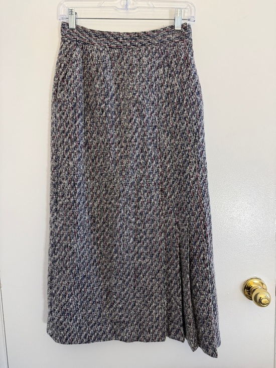Dior Dresses & Skirts - Christian Dior Vintage Women’s A-Line Midi Tweed Wool Gray Pleated Skirt Size 8